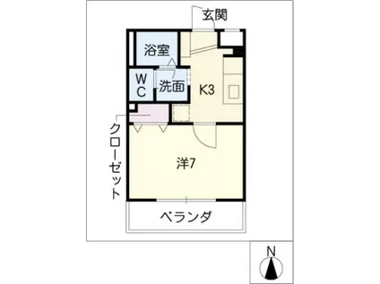 ミネルバ(1K/3階)の間取り写真
