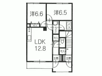 シャーメゾンプラノス(2LDK/1階)の間取り写真