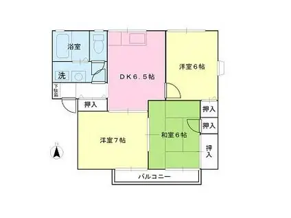 エクセルI(3DK/2階)の間取り写真