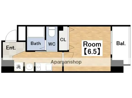 SWISS天王寺II(1K/6階)の間取り写真