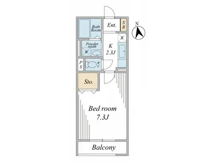 パレットキューブ公津の杜 A(1K/1階)の間取り写真