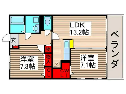 フォレスト ロード(2LDK/1階)の間取り写真
