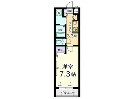 アートフィール/雅(1K/1階)の間取り写真