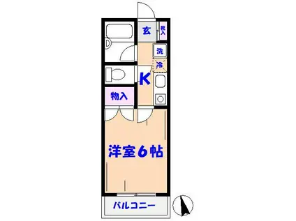 ル・モンドエビス(1K/1階)の間取り写真