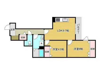 HEALING GRACE(2LDK/3階)の間取り写真