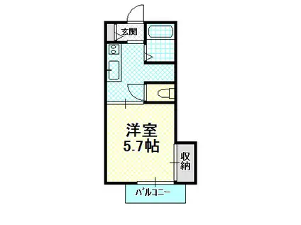 メゾンリュミエール(1K/2階)の間取り写真