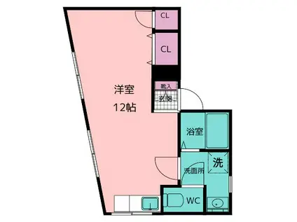 プライムコート中野(ワンルーム/2階)の間取り写真