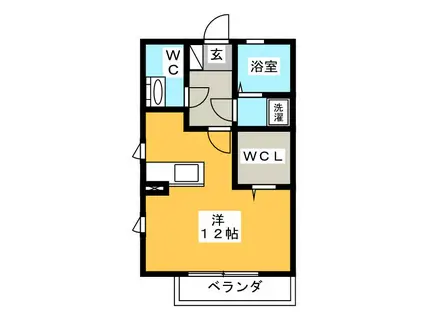 クレールN(ワンルーム/1階)の間取り写真