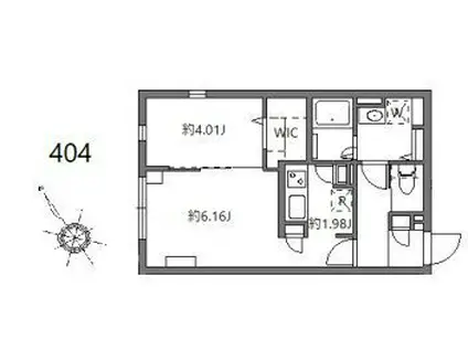 W/FLUFFY市谷台町 フラッフィー市谷台町(1LDK/4階)の間取り写真