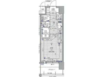 エスリード中之島サウス(1K/11階)の間取り写真