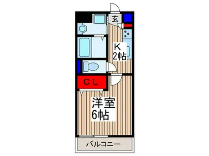 フォルツァ(1K/2階)の間取り写真