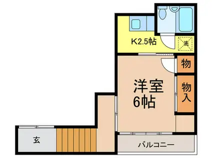 ホープハイツ(1K/2階)の間取り写真