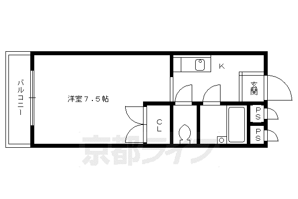 ハウスオブローゼI(1K/2階)の間取り写真