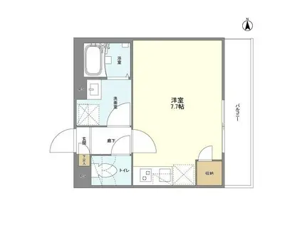 ウェルスクエア新中野II(ワンルーム/3階)の間取り写真
