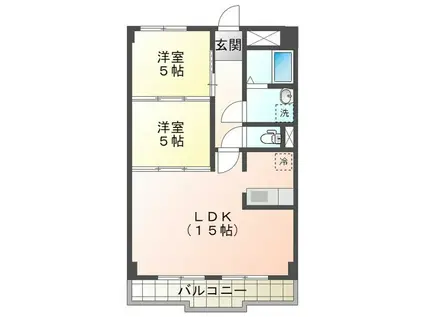 アバンハウスI(2LDK/1階)の間取り写真