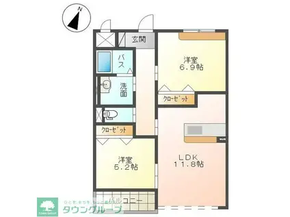 マリアージュ(2LDK/2階)の間取り写真