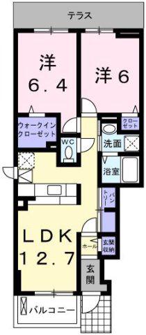 ベル・セーズII(2LDK/1階)の間取り写真