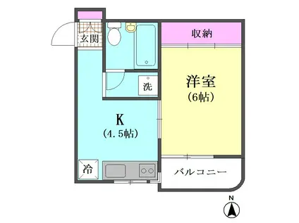 メゾン大森(1K/1階)の間取り写真