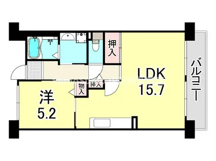 URパークタウン西武庫 9号棟(1LDK/6階)の間取り写真
