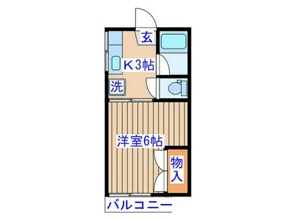 コーポ蜂(1K/2階)の間取り写真