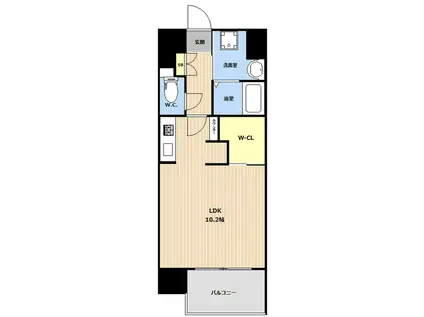 LIBTH博多駅南III(ワンルーム/11階)の間取り写真