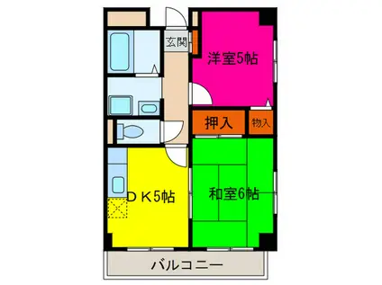 マンション S&Y(2DK/3階)の間取り写真