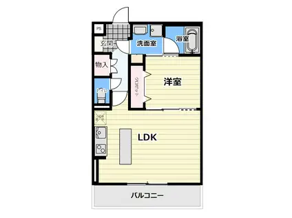 ドゥー槙(1LDK/2階)の間取り写真