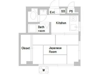 住吉マンション(1K/1階)の間取り写真