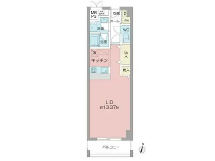 BS117(ワンルーム/6階)の間取り写真