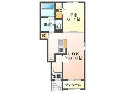 メゾン ドゥ エスポアール I・II・III(1LDK/1階)の間取り写真