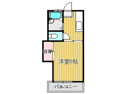 ハイムリンデ(1K/2階)の間取り写真