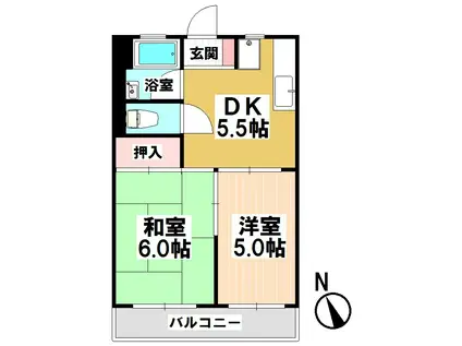 今井ビル(2DK/3階)の間取り写真