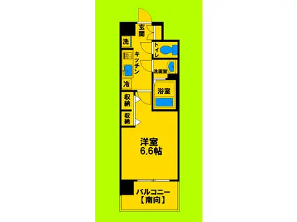 ファステート江坂ランウェイ(1K/2階)の間取り写真