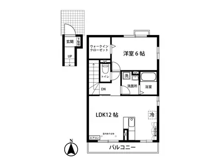 コウジィーコート(1LDK/2階)の間取り写真