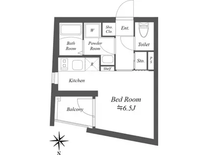 グランデュオ八幡山(ワンルーム/5階)の間取り写真