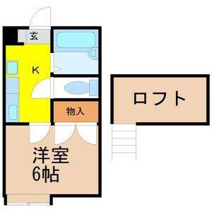戸崎ハイツ B(1K/1階)の間取り写真