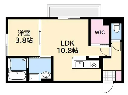 ルミナス三篠(1LDK/3階)の間取り写真