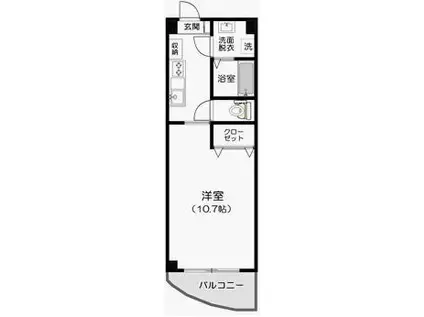SUN CURCUMA(1K/3階)の間取り写真