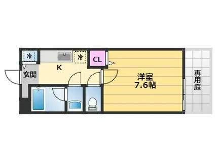クローリスメゾン2番館(1K/1階)の間取り写真
