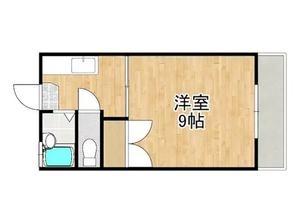 ホワイトハウス(1K/1階)の間取り写真