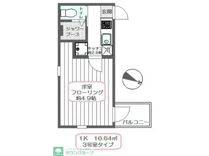 LE CIEL BLEU(1K/1階)の間取り写真