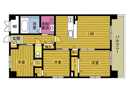 リラクオーレ(3LDK/3階)の間取り写真