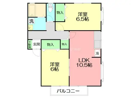 ラ・ベルメゾンII(2LDK/2階)の間取り写真