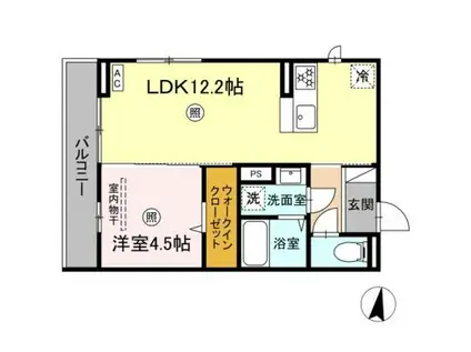 サニーサイド幸町1(1LDK/3階)の間取り写真