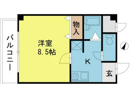 アプローズ堂島ーー(1K/1階)の間取り写真