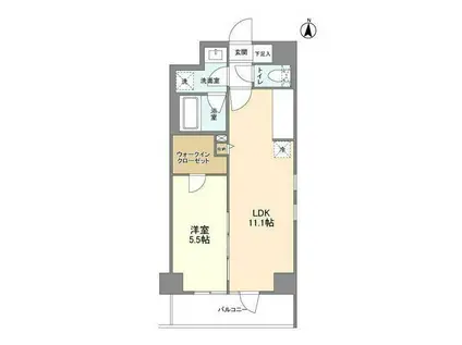 エル・ベース押上サウス(1LDK/6階)の間取り写真