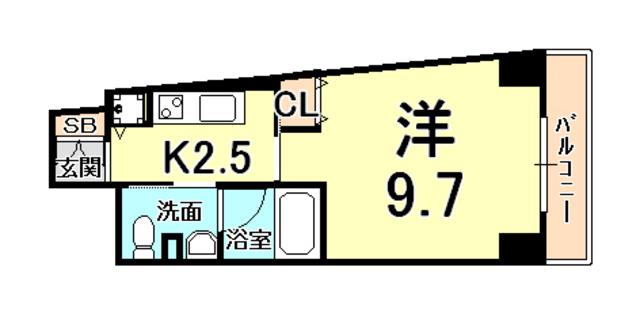 GROOVE MUKOGAWA(1K/4階)の間取り写真
