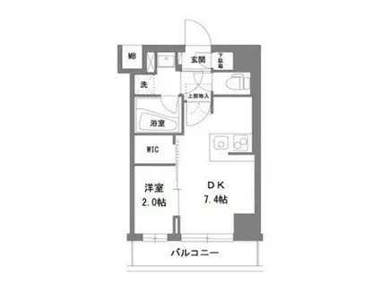 ラグゼナ錦糸町(1DK/7階)の間取り写真