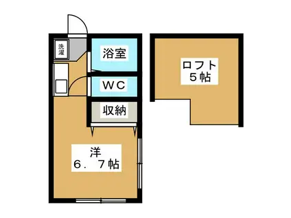 ウインズROKKAKUBASHI(ワンルーム/1階)の間取り写真