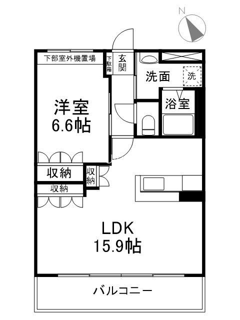ガーデニングパレス久御山(1LDK/1階)の間取り写真